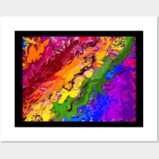 Art abstract in rainbow Posters and Art